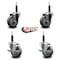 Service Caster 3.5'' Gray Poly Wheel Swivel 3/4'' Expanding Stem Caster Set 2 Brakes, 4PK SCC-EX20S3514-PPUB-2-TLB-2-34 - alternate 5